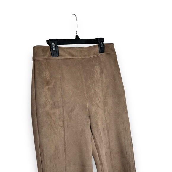 NWT Ann Taylor wide leg crop faux suede tan pants petite size 4 4P NEW - Picture 8 of 11